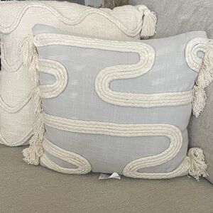 Boho Gray and Cream Decorative Pillow